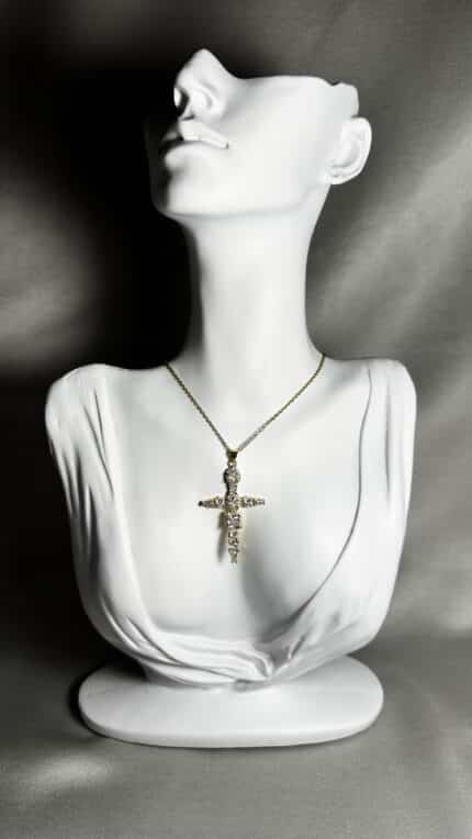 Multi Gemstone Cross Κολιέ Annalu boho γυναικεία κοσμήματα