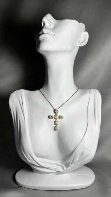 Gem Stone Cross Κολιέ Annalu boho γυναικεία κοσμήματα