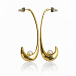 Aurora Pearl Gold Earrings Κοσμήματα Annalu boho γυναικεία κοσμήματα 5