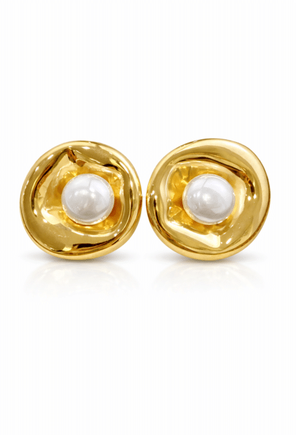 Aurora Pearl Gold Earrings Κοσμήματα Annalu boho γυναικεία κοσμήματα