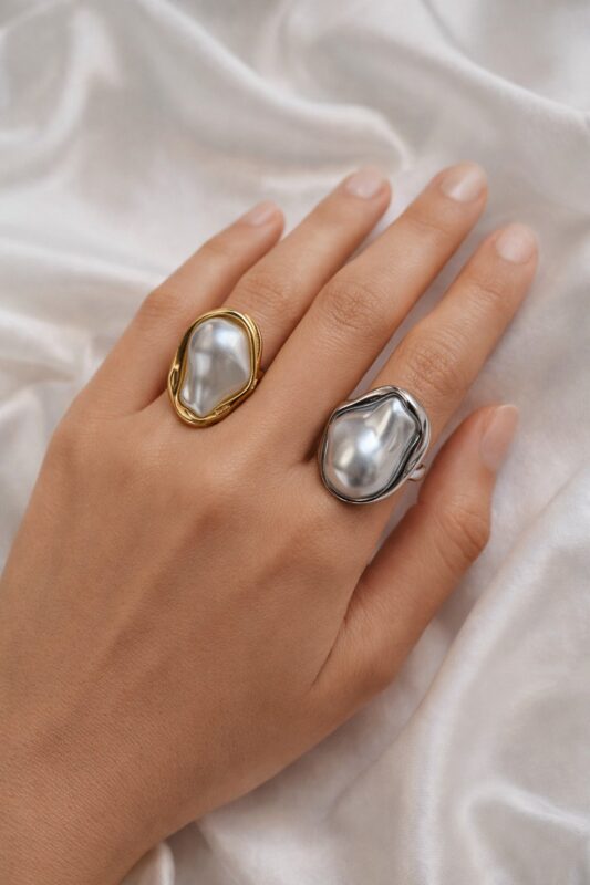 Dual Pearl Ring Κοσμήματα Annalu boho γυναικεία κοσμήματα